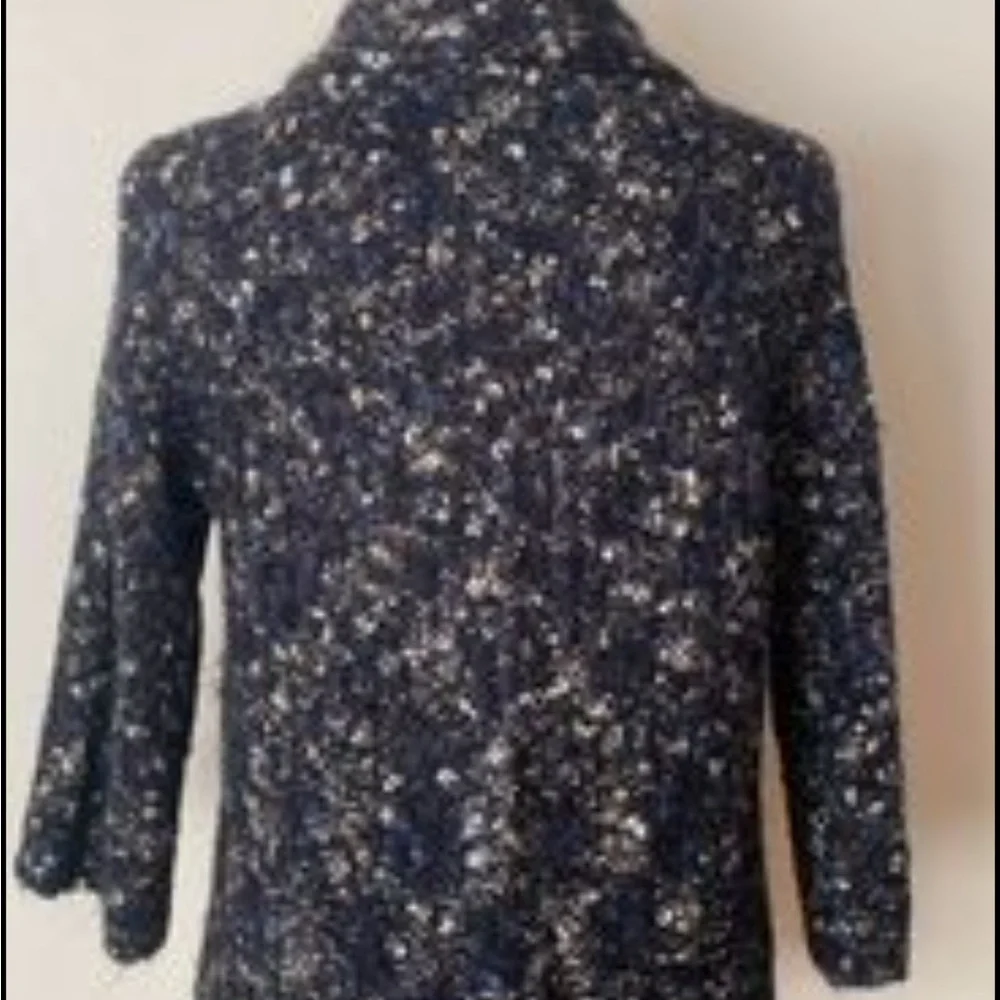 Susan Bristol Wool Acrylic Boucle Knit Cardigan Sweater Sz XL